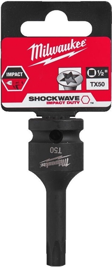 Изображение Uzgriežņu galviņa ar uzgali Milwaukee 4932478062; 1/2''; 67 mm; TX50