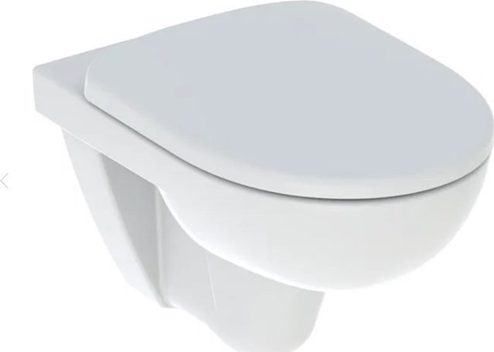 Изображение Miska WC Geberit Geberit Selnova Zestaw wiszcej miski WC, lejowa, B36cm, H38cm, T53cm, z desk sedesow, mocowanie od dou [12]