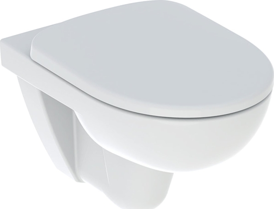 Изображение Miska WC Geberit Geberit Selnova Zestaw wiszcej miski WC, lejowa, B36cm, H39cm, T53cm, Rimfree, z desk sedesow, mocowanie od góry, wolne opadanie, z wypinanymi zawiasami [12]