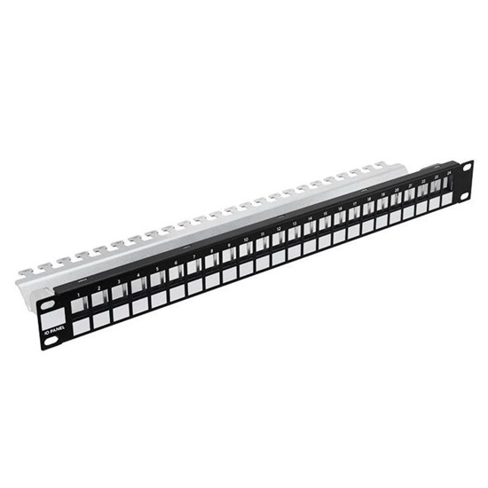 Picture of Modular patch panel 24-Port 19" 1U Black