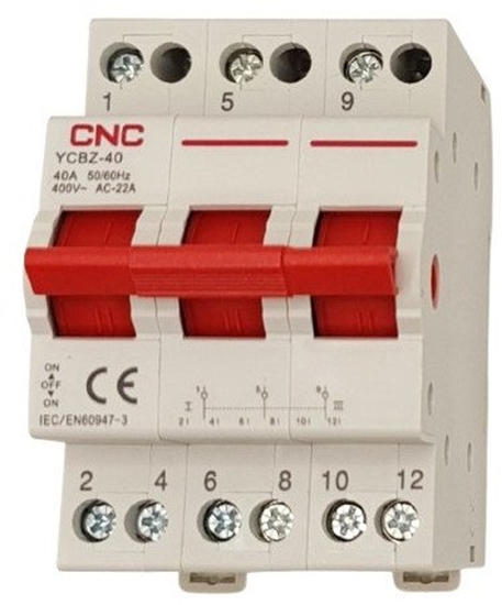 Picture of Modulinis perjungiklis CNC YCBZ-40, 3P, 40A, 1-0-2