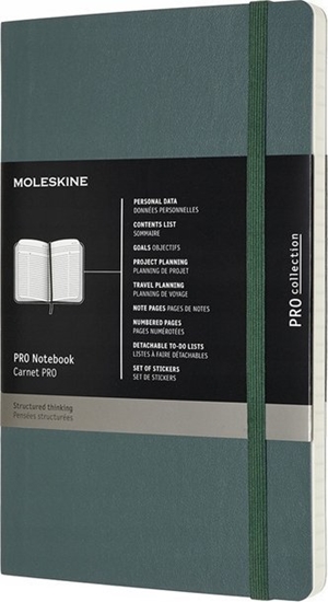 Изображение Moleskine Notes MOLESKINE Professional L (13x21 cm), mikka oprawa, forest green, 192 stron, zielony