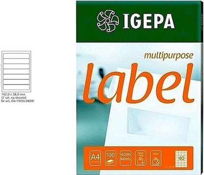 Picture of Mondi ETYKIETY A4 IGEPA 192 X 38.0 MM BIAE (100)