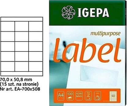 Attēls no Mondi ETYKIETY A4 IGEPA 70.0 X 50.8 MM BIAE (100)