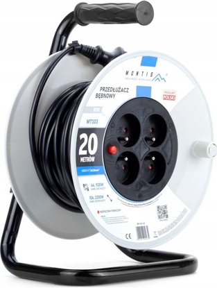 Picture of Montis Przeduacz bbnowy MT103-20 4x2p+Z IP20 10A 3x1 20m Montis czarny