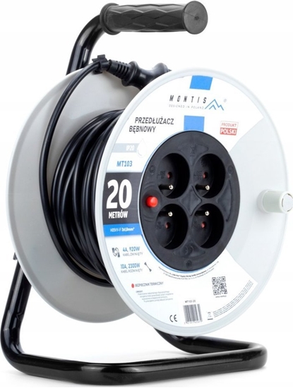 Picture of Montis Przeduacz bbnowy MT103-20 4x2p+Z IP20 10A 3x1 20m Montis czarny