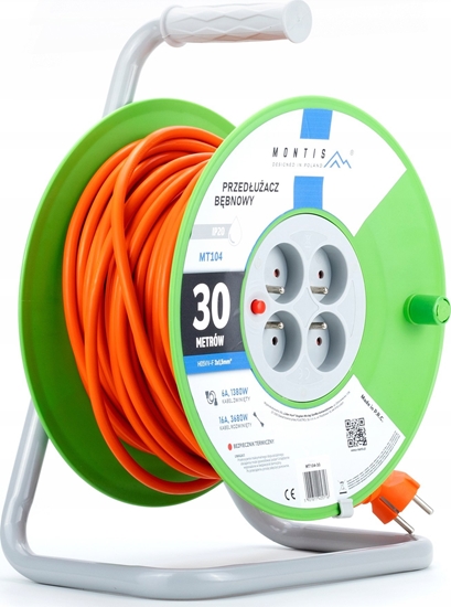 Picture of Montis Przeduacz bbnowy MT104-30 4x2p+Z 16A 3680W 3x1,5 30m Montis pomaraczowy
