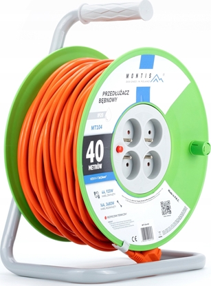 Picture of Montis Przeduacz bbnowy MT104-40 4x2p+Z 16A 3680W 3x1,5 40m Montis pomaraczowy