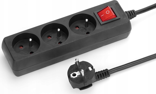 Picture of Montis Przeduacz sieciowy 3 gn. 2m z prze. czarny MT118B-2 MONTIS