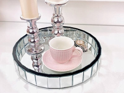 Изображение Moon in the room Organizer, taca MOON in the room, okrga, lustrzana, srebrna ORCHID.