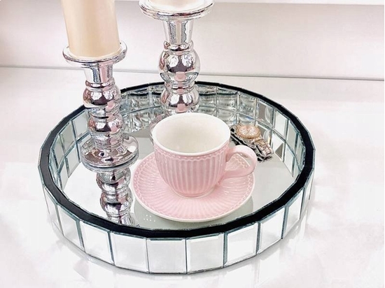 Picture of Moon in the room Organizer, taca MOON in the room, okrga, lustrzana, srebrna ORCHID.