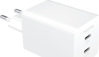 Picture of mophie Essentials Power Adapteris Dual USB-C PD 50W EU Baltas