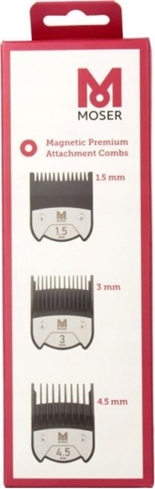 Picture of Moser MOSER 1801-7010 Magnetic attm.comb set 1,5/3/4,5mm cart.