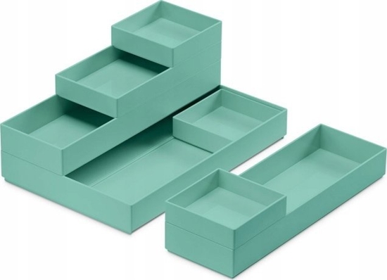 Изображение Moxom Zestaw pojemników MOXOM Modular Trays, 250x170x65mm, 7 szt., turkusowy