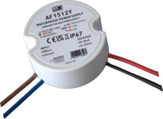 Изображение MW Power 15W 12V/1.25A round LED power supply, IP67