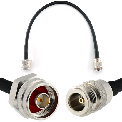 Picture of N Male Hex to N Female 30cm Coaxial Cable — HF240 (LMR240 equivalent)
