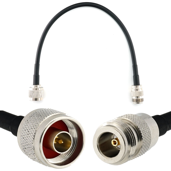 Picture of N Male to N Female 30cm Coaxial Cable — HF240 (LMR240 equivalent)