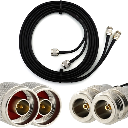Picture of N Male to N Female 7m Twin Coaxial Cable — HF240 (LMR240 equivalent)