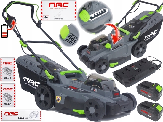 Picture of Kosiarka akumulatorowa NAC .KOSIARKA AKUMULATOROWA SZER. 37cm 2x20V 2x4Ah