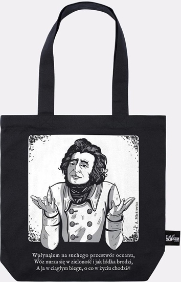 Picture of Nadwyraz.com Torba baweniana czarna O co w yciu chodzi