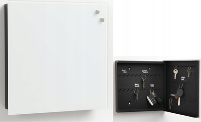 Изображение NAGA Nøgleskab med magnetisk glaslåge hvid Hvid 30x5x30mm (1stk)