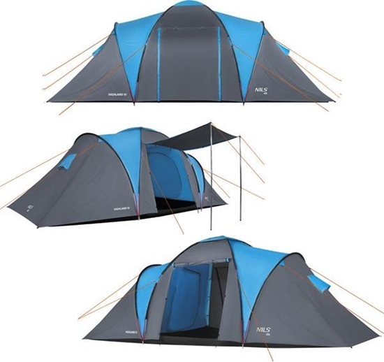 Picture of Namiot turystyczny Nils Extreme NC6431 NAMIOT KEMPINGOWY NIEBIESKO-SZARY HIGHLAND IV NILS CAMP