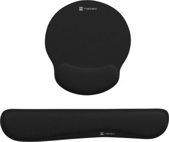 Изображение Natec Podkadka pod mysz Chipmunk 2 w 1 czarna - Zestaw ergonomiczny