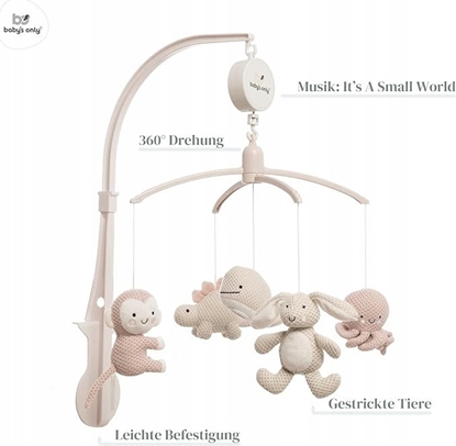 Attēls no New! Baby's only musical carousel animals 0+ Old pink/ Warm linen BO-815.023.061.50