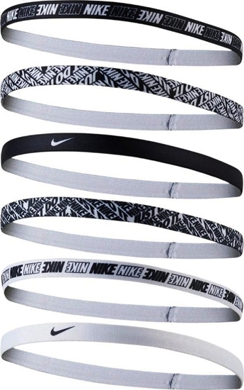 Picture of Nike Opaska do wosów Nike Printed Headbands 6 szt biao czarne (N.000.2545.176)