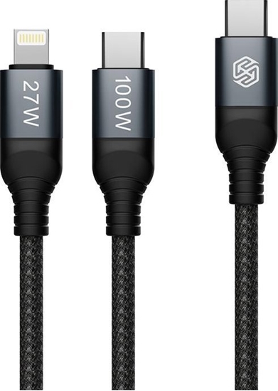 Picture of Nillkin Kabel Nillkin Data Cable DualPower 2w1 USB-C PD 3.0 100W, Lightning PD 27W black