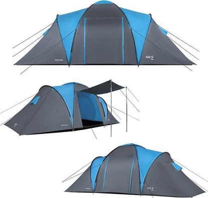 Изображение Nils Extreme NC6031 NIEBIESKO-SZARY NAMIOT KEMPINGOWY HIGHLAND NILS CAMP