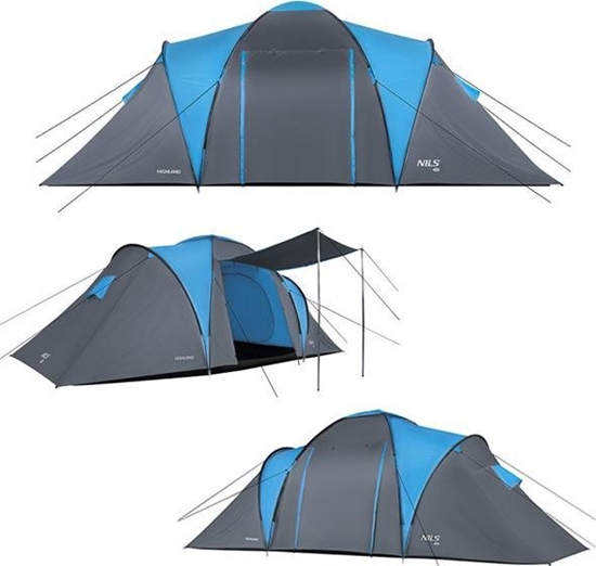 Изображение Nils Extreme NC6031 NIEBIESKO-SZARY NAMIOT KEMPINGOWY HIGHLAND NILS CAMP