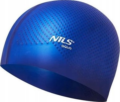 Изображение Nils Extreme NQC JEDNOKOLOROWY CIEMNONIEBIESKI CZEPEK SILIKONOWY DOTS NILS AQUA
