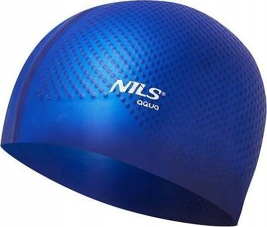 Изображение Nils Extreme NQC JEDNOKOLOROWY CIEMNONIEBIESKI CZEPEK SILIKONOWY DOTS NILS AQUA