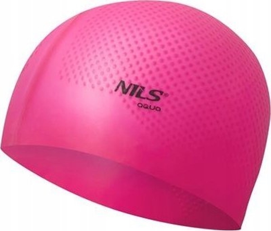 Изображение Nils Extreme NQC JEDNOKOLOROWY CIEMNORÓOWY CZEPEK SILIKONOWY DOTS NILS AQUA