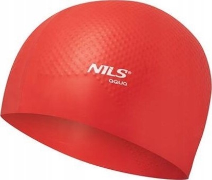 Изображение Nils Extreme NQC JEDNOKOLOROWY CZERWONY CZEPEK SILIKONOWY DOTS NILS AQUA