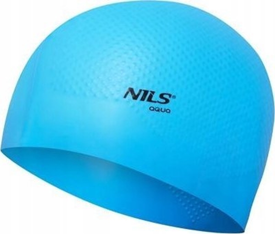 Изображение Nils Extreme NQC JEDNOKOLOROWY JASNONIEBIESKI CZEPEK SILIKONOWY DOTS NILS AQUA