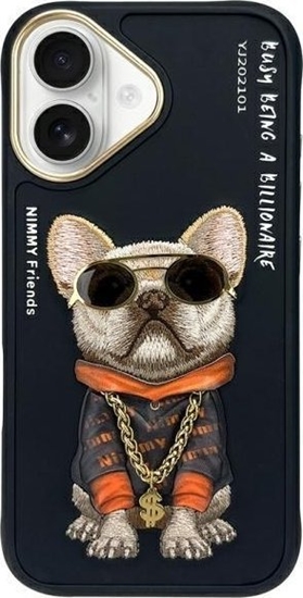 Picture of Nimmy etui iPhone 16 6.1" czarny/black Glasses Cool Dog