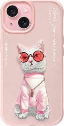 Picture of Nimmy iPhone 15 6.1" case pink/pink Glasses Cool Cat