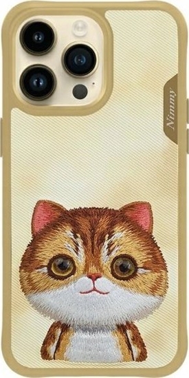 Picture of Nimmy iPhone 15 Pro 6.1" case khaki Big Eyed Pet 2.0 Cat