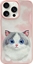 Attēls no Nimmy iPhone 15 Pro Max 6.7 Case Pink Big Eyed Pet 2.0 Cat