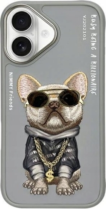 Picture of Nimmy iPhone 16 6.1" case gray/gray Glasses Cool Dog