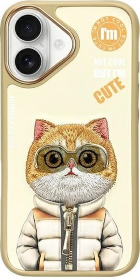 Picture of Nimmy iPhone 16 6.1" case khaki Cool&Cute 2.0 Cat