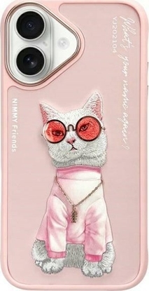 Picture of Nimmy iPhone 16 6.1" case pink/pink Glasses Cool Cat