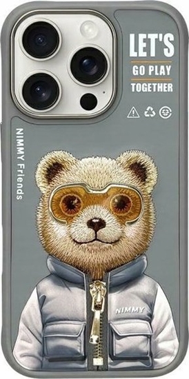 Изображение Nimmy iPhone 16 Pro 6.3" case gray/grey Cool&Cute 2.0 Bear