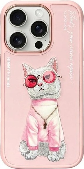 Picture of Nimmy iPhone 16 Pro Max 6.9" case pink/pink Glasses Cool Cat
