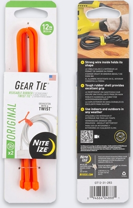 Изображение NiteIze Opaska Nite Ize Gear Tie Original 12 2Pack Orange
