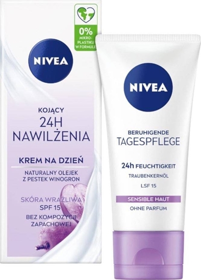 Picture of Nivea Kojcy krem na dzie - 24h nawilenia do cery wraliwej SPF 15 50ml