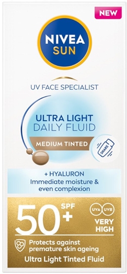 Picture of NIVEA_Sun Ultra Light Daily Fluid SPF50+ krem przeciwsoneczny z pigmentem redni 40ml