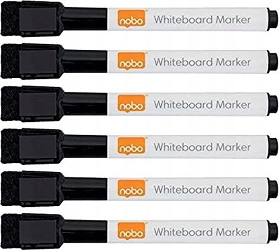 Picture of Nobo Marker sucho�cieralny mini czarny 6szt